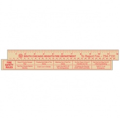 12" Economy Natural Wood Rulers - Safety Rules (Custom)